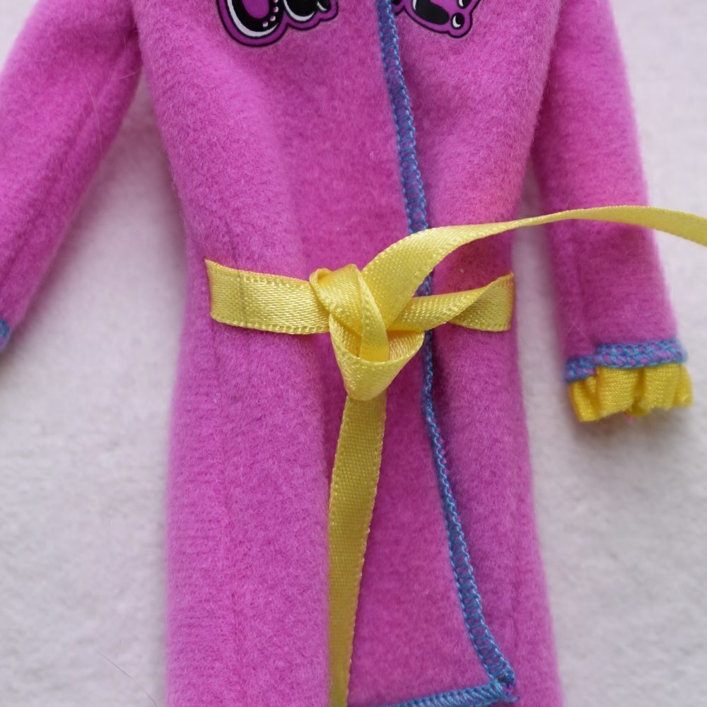 Vintage Mattel Barbie Doll Long Pink Hooded Bath Rope 5" - Picture 4 of 6